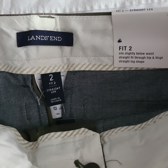 Lands End Women's~SZ 2~Fit 2 Straight Leg Chino Pants🌿Expedition Green🌿NEW $59 - Picture 4 of 9